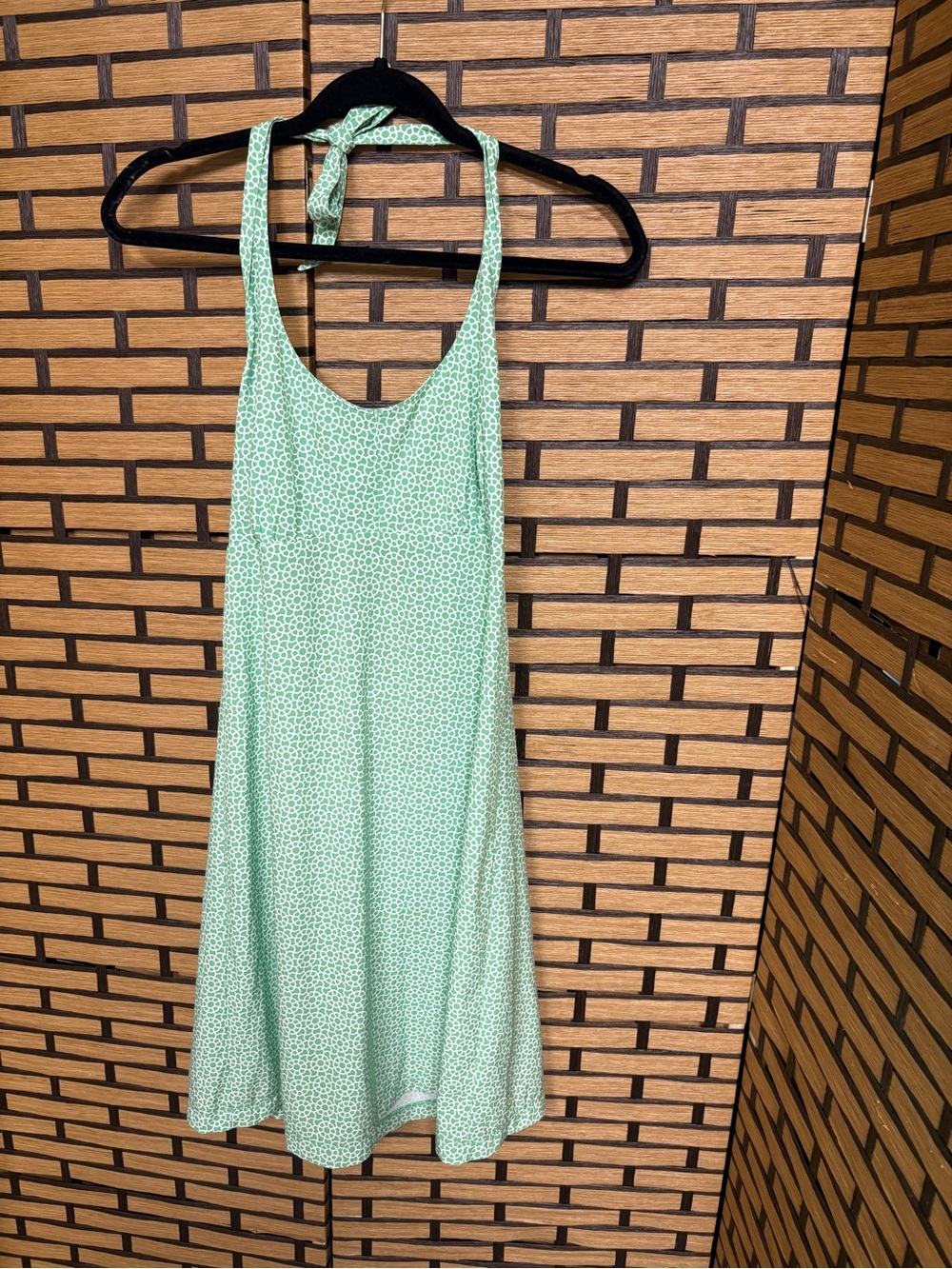 Columbia green and white halter dress size small